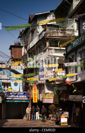 Indien, Westbengalen, Darjeeling, Ladenla Road, budget Hotel Raj Palace unter Geschäfte und kleine Unternehmen Stockfoto