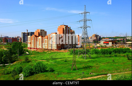 Irkutsk, Russland. Häuser im Bau. Sommer, Tag. Stockfoto