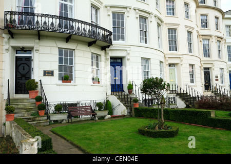 Zeile der georgischen Terrassenhäuser, Herne Bay, Kent UK Stockfoto