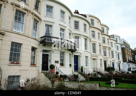 Zeile der georgischen Reihenhäuser, Herne Bay, Kent UK Stockfoto