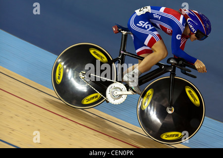 Laura TROTT Frauen Omnium Zeit Trial UCI Track Cycling World Cup 2012 Teil der Baureihe London bereitet für die Olympischen Spiele 2012 Stockfoto