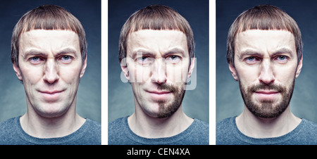 das Gesicht rasieren Stockfoto
