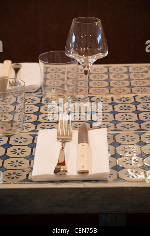 Tabelle Einstellung Soif Restaurant London Stockfoto