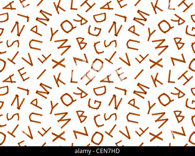 Holzbuchstaben Muster, abstrakte nahtlose Textur; Vektor-Illustration Kunst Stockfoto
