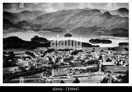 Keswick Marktstadt Cumbria England Derwent Wasser Derwentwater Lake District National Park Stockfoto