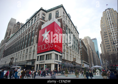 Das Flaggschiff Herald Square Macy Kaufhaus in New York Stockfoto