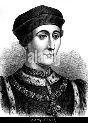 Heinrich VI. (1421-71) König von England von 1422 Holzstich Ende des XIX. Jahrhunderts - London Stockfoto