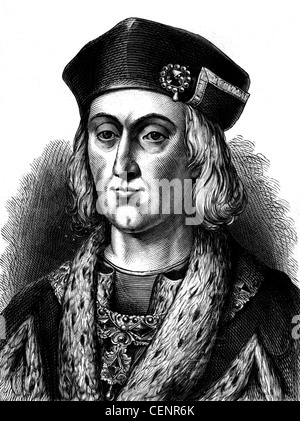 Heinrich VII. (1457-1509) erste Tudor König von England von 1485 Holzstich Ende des XIX. Jahrhunderts - London Stockfoto