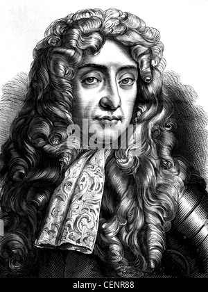 Jakob II. (1633-1701) König von Großbritannien und Irland 1685-1688. Holzstich-Ende des XIX. Jahrhunderts - London Stockfoto