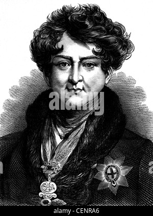 George IV (1762-1830) König von Großbritannien und Irland aus dem Jahr 1820. Holzstich-Ende des XIX. Jahrhunderts - London Stockfoto