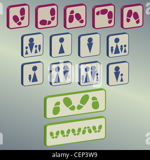 verschiedene Symbolsammlung Stockfoto