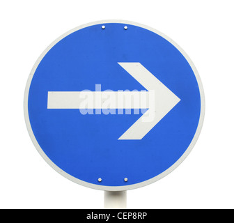 Pfeil-Symbol zeigt Straße Straße Fahrtrichtung Stockfoto