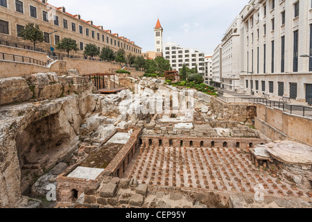 Römische Ruinen in der Innenstadt von Beirut, Libanon Stockfoto