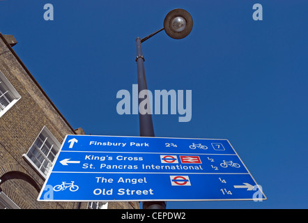 Cycle Route Zeichen in Islington, London, england Stockfoto