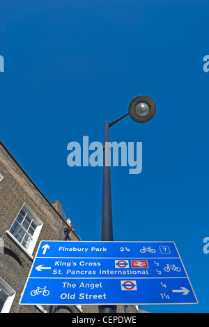 Cycle Route Zeichen in Islington, London, england Stockfoto