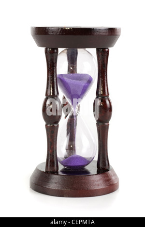 Sanduhr Closeup isoliert auf weißem Hintergrund Stockfoto