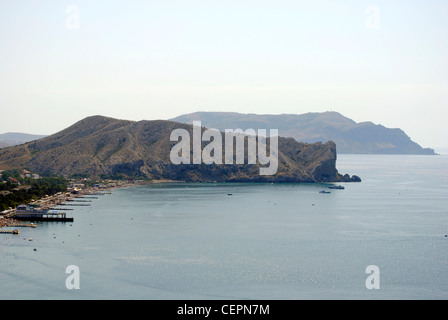 Ukraine. Die autonome Republik Krim. Sudak. Panorama. Stockfoto