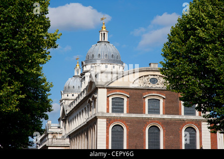 King Charles Court, Teil der ehemaligen Old Royal Naval College, Greenwich. Das Gebäude ist eine geplante Ancient Monument und Liste Stockfoto