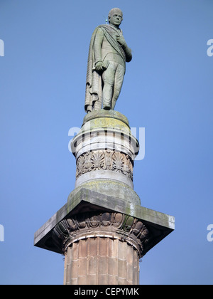 SIR WALTER SCOTT (1771-1832) Statue von dem schottischen Schriftsteller und Dichter in George Square, Glasgow. Foto Tony Gale Stockfoto