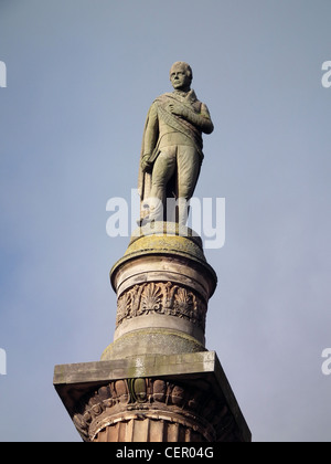 SIR WALTER SCOTT (1771-1832) Statue von dem schottischen Schriftsteller und Dichter in George Square, Glasgow. Foto Tony Gale Stockfoto