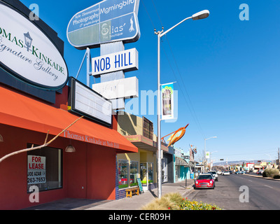 Nob Hill Geschäfte auf Central Avenue, Albuquerque Stockfoto