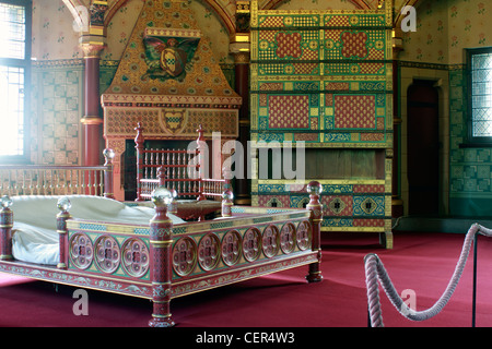 Herrn Butes Schlafzimmer Castell Coch des 19. Jahrhunderts neu ein 13. Jahrhundert Schloss außerhalb Cardiff. Erbaut in den 1870er Jahren, für die 3. M Stockfoto