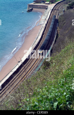 Zugfahrten Sie auf der South Devon Railway. Die Strecke wurde im Jahre 1846 von Isambard Kingdom Brunel gebaut. Stockfoto