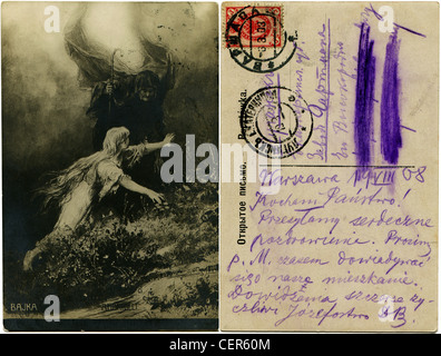 Russischen Reichs - ca. 1908: Reproduktion von antiken Postkarte zeigt Remis durch Andriolli - Fee Talecirca 1908 Stockfoto