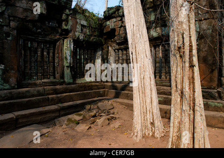 Antike Fenster, Prasat Krahom (Roter Tempel), Koh Ker, Provinz Preah Vihear, Kambodscha. © Kraig Lieb Stockfoto