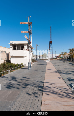 Die deutsche Kolonie in Jerusalem, dem stillgelegten Bahnhof Stockfoto