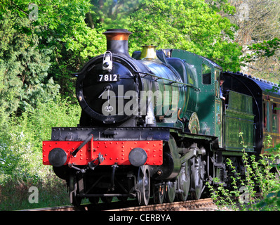 Great Western Klasse 7800 Lokomotive "7812 Erlestoke Manor" auf die Severn Valley Railway, Worcestershire, England, Europa Stockfoto