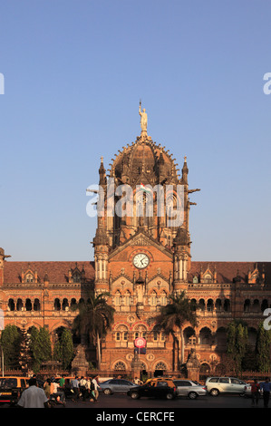 Indien, Maharashtra, Mumbai, Chhatrapati Shivaji Terminus, Bahnhof, Stockfoto