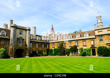 Erster Hof am Christ es College, einem konstituierenden College der University of Cambridge. Stockfoto