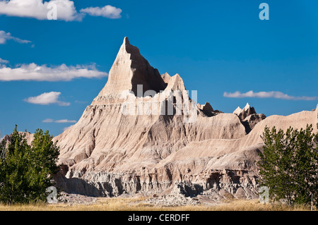 Felsformationen im Bereich Cedar Pass von Badlands Nationalpark, South Dakota. Stockfoto