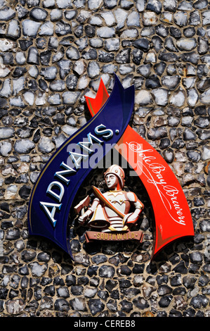 Alleinige Bucht Brauerei Adnams Sign. Aufzeichnungen zeigen, dass zuerst auf dem Gelände der Adnams in Southwold 1345 gebraut wurde. Stockfoto