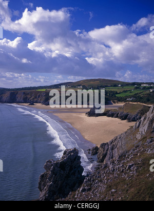 Drei Klippen Bucht und Pobbles Bay auf der Gower-Halbinsel. Stockfoto
