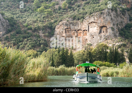 Lykischen Rock Tombs, Kaunos, Dalyan, Türkei Stockfoto