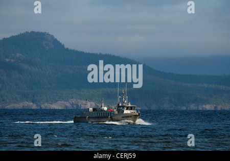 Die Centurion V2, Lasqueti Insel Fähre nahenden französischer Nebenfluß auf Vancouver Island BC.   SCO 8036 Stockfoto