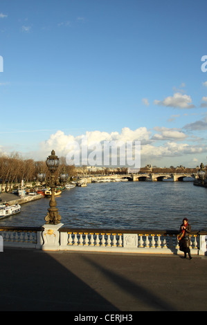 Pont Alexandre III (entworfen von den Architekten Rιsal und Alby und Baujahr 1896-1900), Paris, Île-de-France, Frankreich Stockfoto