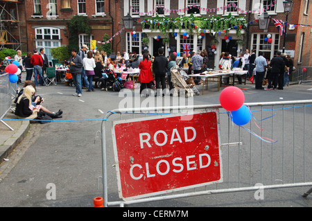 Straßenfest in London Hampstead für die königliche Hochzeit von Kate und Harry in 2011 Stockfoto