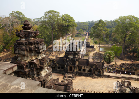 Ansicht von oben des Baphuon Tempel, Angkor Thom, Kambodscha Stockfoto