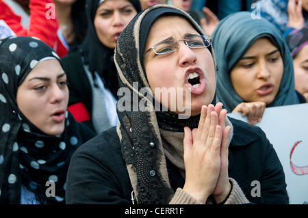 Ägyptische Frauen Protest am ersten Jahrestag der ägyptischen Revolution, 25. Januar 2012 Stockfoto