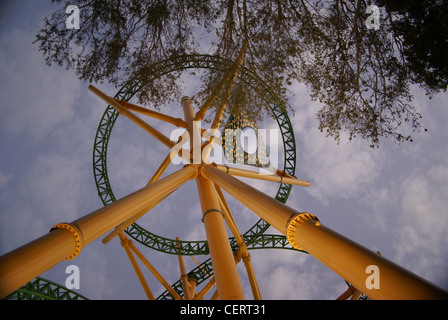 Ein Blick auf die Cheetah Jagd Reiten in Busch Gardens in Tampa, Florida Stockfoto