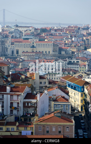Blick vom Miradouro da Graca, Castelo Sao Jorge, Baixa, Lissabon, Portugal Stockfoto
