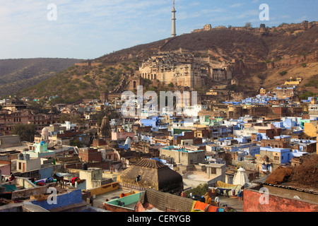 Indien, Rajasthan, Bundi, Gesamtansicht, Garh Palast, Stockfoto