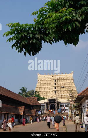 Sree Padmanabhaswamy Tempel in Trivandrum Kerala India.Worlds reichsten Temple.Also berühmt für alte Kulturen Skulptur Werke Stockfoto