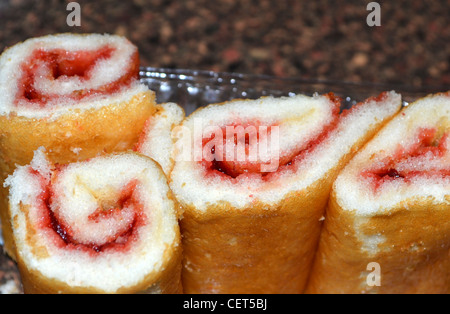 Brötchen Kuchen Marmelade Stockfoto