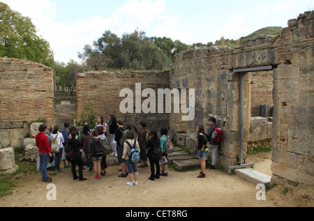 Werkstatt des Phidias, das antike Olympia, Ilia, Peloponnes, Griechenland Stockfoto