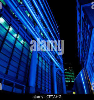 Lloyds Bank Building in Gresham Straße in der Nacht. Lloyds Bank gehörte zu den ältesten Banken in Großbritannien, gegründet im Jahre 1765 in Birmingham Stockfoto