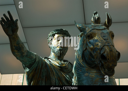 Reiterstatue des Marcus Aurelius, Kapitolinische Museen, Rom, Latium, Italien Stockfoto
